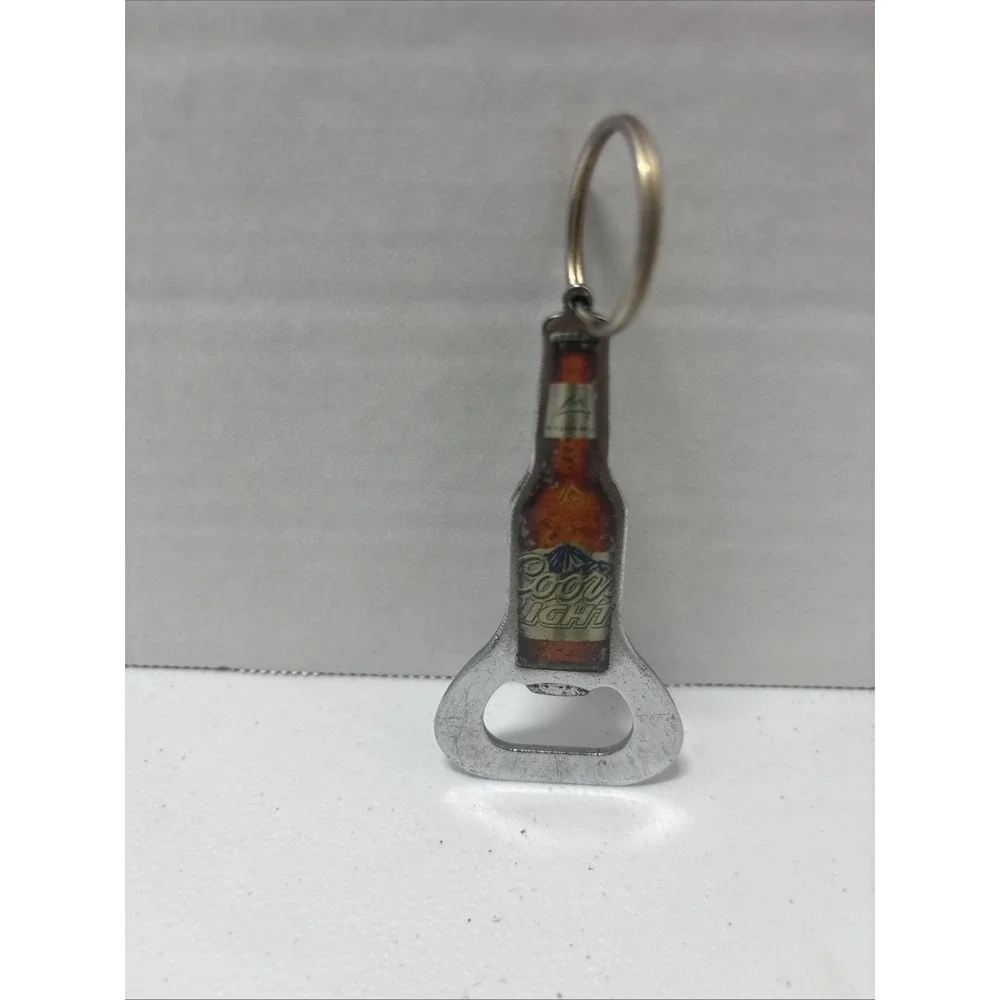 Coors Light Bottle Opener Keychain Metal Key Ring Beer Advertising ..(A6)